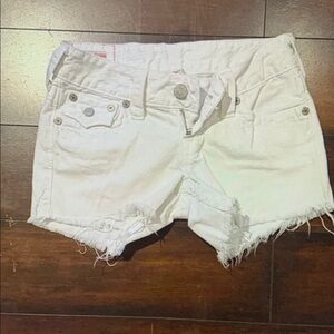 White Distressed Women Shorts